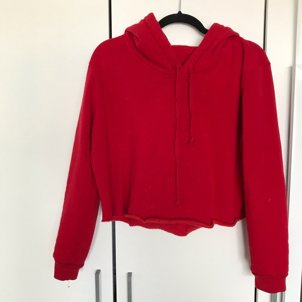 BRANDY MELVILLE / JOHN GALT Red Cropped Hoodie